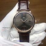 Perfect Replica RSS IWC Portofino Rose Gold Case Coffee Dial 40mm Men's Watch